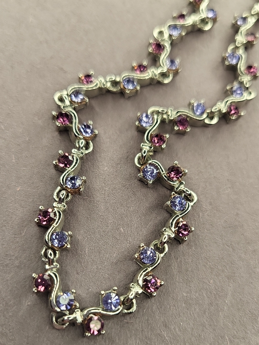 Silver and Purple Crystal Choker
